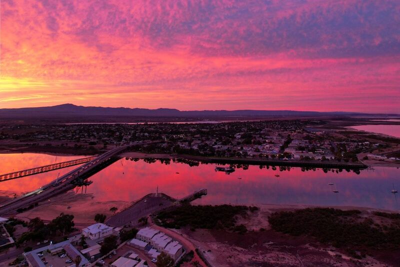 Sunset over Port Augusta SA - Augusta Courtyard Motel